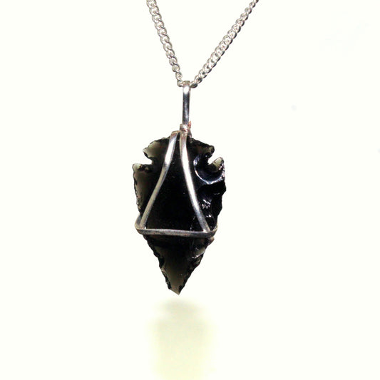 Black Obsidian Wire Wrapped Pendant