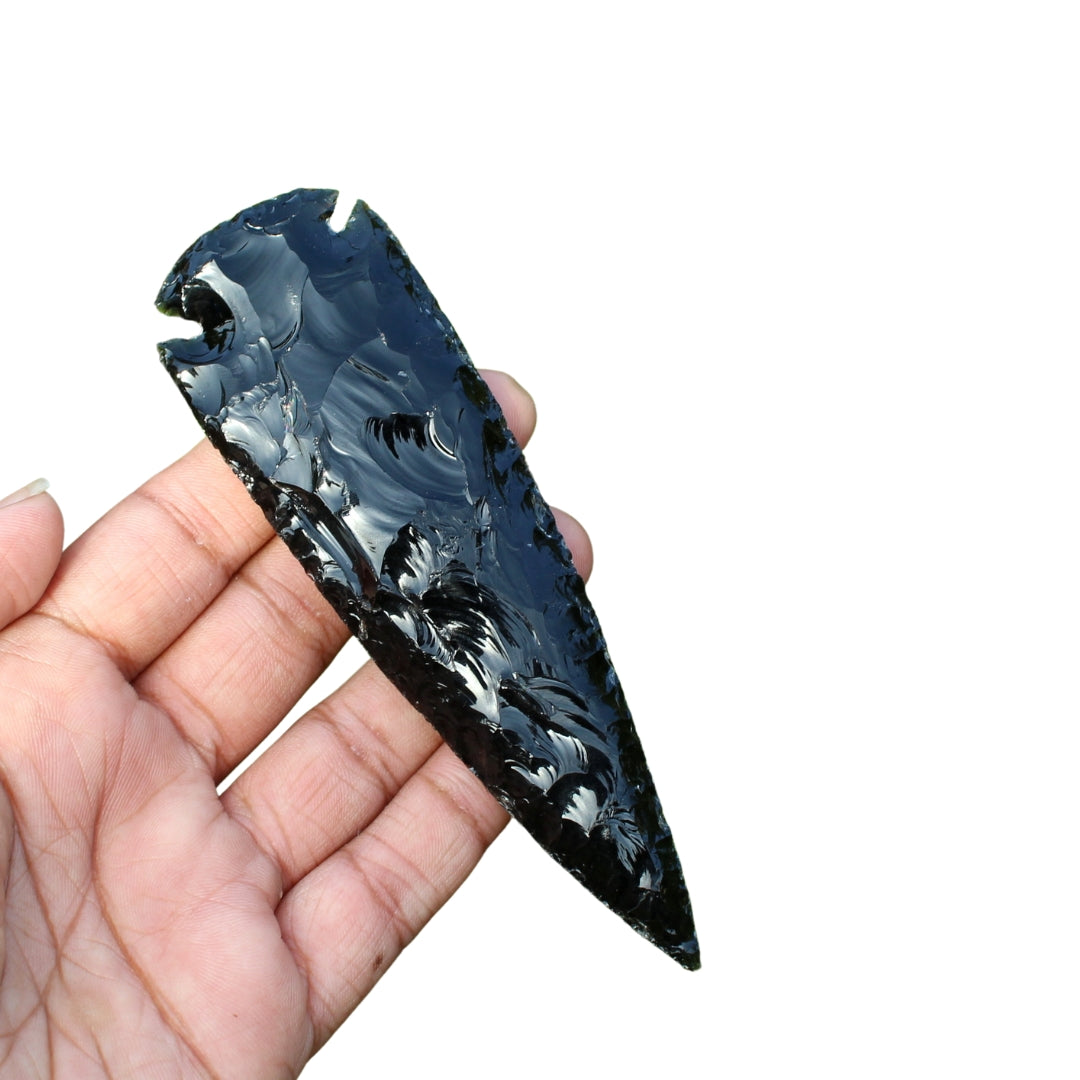 Black Obsidian Arrowhead - 5 inch