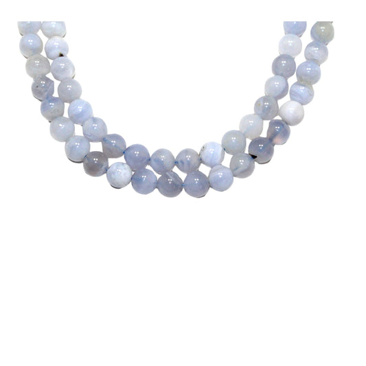 Natural Blue Lace Agate 8 mm Bead Strand