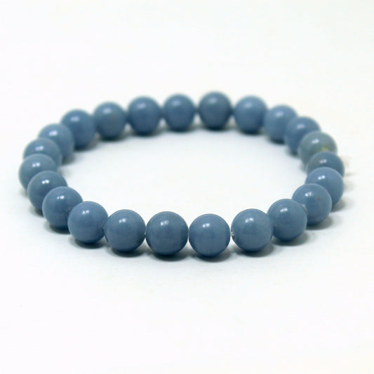 Natural Angelite Bead Bracelet