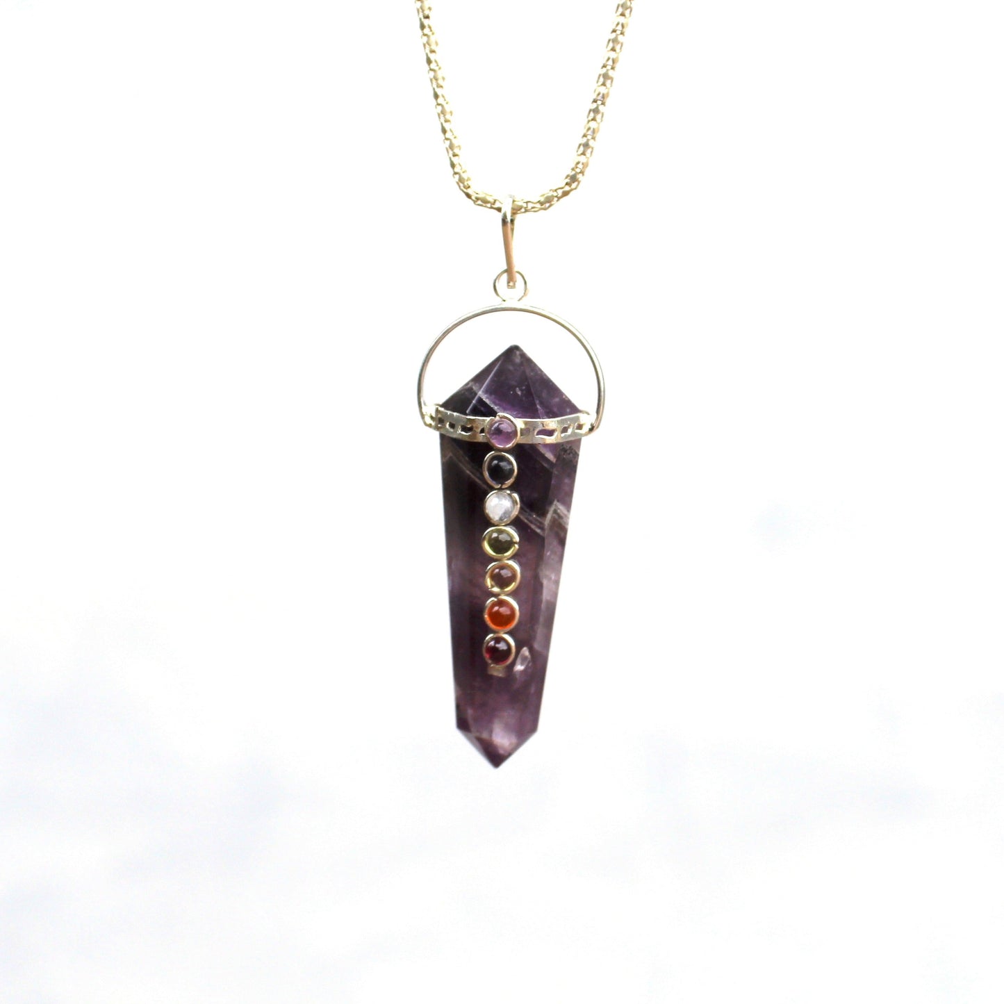 Natural Amethyst Double Point Pendant