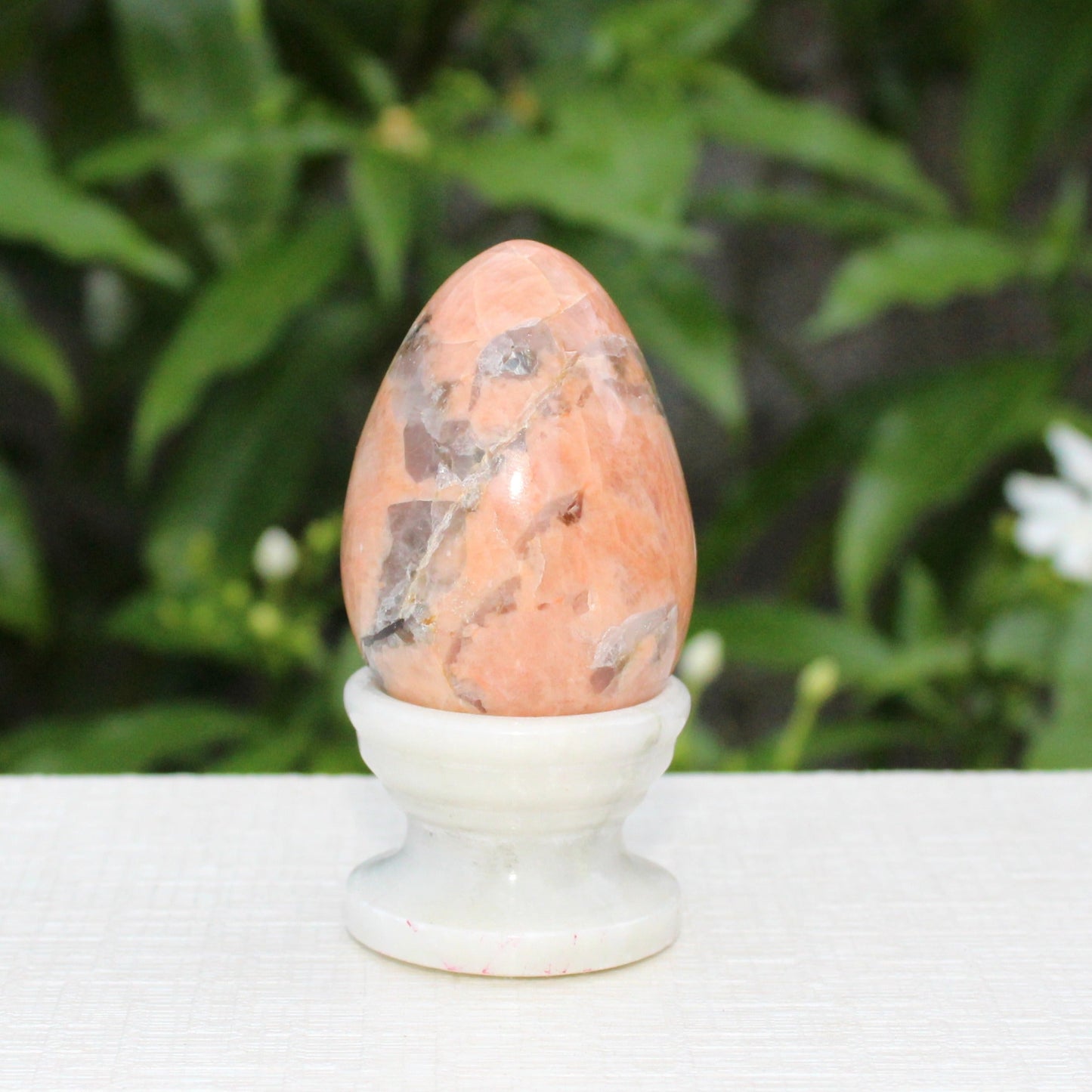 Natural Peach Mooonstone Egg 55 mm